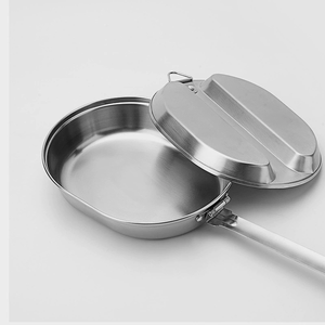Boîte à lunch en acier inoxydable 304, ensemble de cuisine de <span class=keywords><strong>camping</strong></span>, poignée pliable, poêle à frire extérieure, assiette pour la randonnée et le pique-nique - Product Image 2