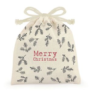 Pochette cadeau avec cordon de serrage en coton naturel avec logo personnalisé Sacs à cordon imprimés lavables réutilisables Impression d'emballages écologiques - Product Image 1