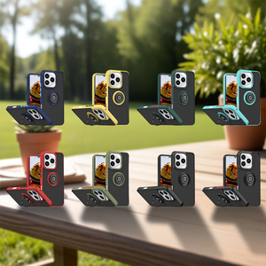 Lujo Honor 400 Lite <span class=keywords><strong>5G</strong></span> Funda para teléfono móvil Anillo translúcido transparente Soporte a prueba de golpes TPU PC 2 en 1 Selección multicolor OEM - Product Image 6