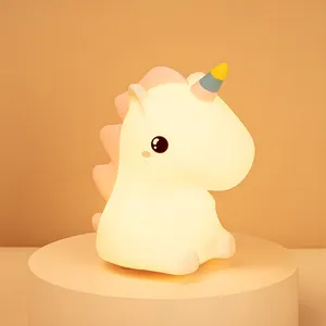 Portable Led unicorn Shaped Children Bedside Nightlight Silicone Baby Kids Animal Night Lamp