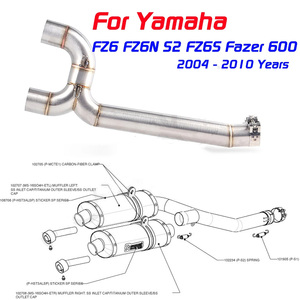 Collecteur d'échappement en fibre de carbone pour moto, tuyau intermédiaire, système complet, glisse-sur pour Yamaha FZ-6N FZ-6S FZ6 FZ6S <span class=keywords><strong>FZ6N</strong></span> - Product Image 4