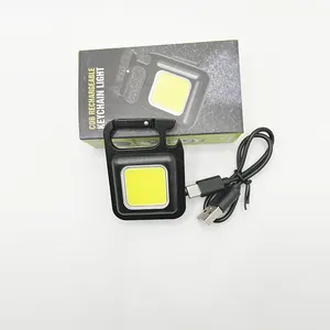 Mini torce USB ricaricabili COB LED con Base magnetica lampada da campeggio torcia portachiavi tascabile Super luminosa