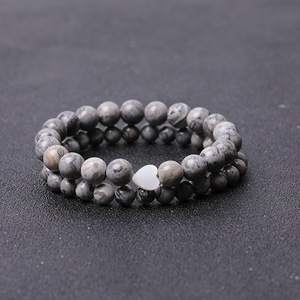 Bracelet en pierres précieuses naturelles 6/8 mm, bracelet en cristal <span class=keywords><strong>de</strong></span> guérison, perles <span class=keywords><strong>de</strong></span> quartz <span class=keywords><strong>rose</strong></span> en forme <span class=keywords><strong>de</strong></span> cœur, bracelet extensible élastique pour cadeau unisexe - Product Image 3