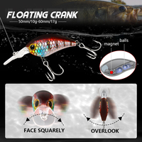 Leurre de pêche TG 10g 17g Crankbait Minnow, leurre artificiel plongeant à 2,5-3m avec hameçons triples pour achigan et brochet