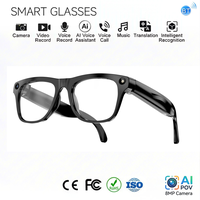 Lunettes intelligentes IA avec assistant vocal, lecteur de musique 8 millions de pixels, traduction en temps réel et caméra intégrée
