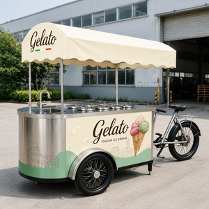 Carrelli Congelatori per Gelato in Offerta Speciale, Carrello Gelato su Ruote con Congelatore per Popsicle e Gelato, Carretto Gelato Ambulante - Product Image 2