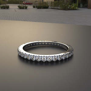 Avarta Jewellery Sterling <b>Silver</b> Stackable Eternity Band With Lab Grown Diamond Or Thumb <b>Ring</b> With Gold Polish Bulk Product - Product Image 5