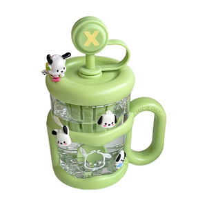 Vasos bonitos de plástico al por mayor, <span class=keywords><strong>tazas</strong></span> de té y café resistentes al calor con pajitas y tapas con asa <span class=keywords><strong>para</strong></span> mujeres y niñas - Product Image 5