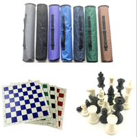 Jeu d'échecs en vinyle enroulable de tournoi de voyage pour jeux d'échiquier