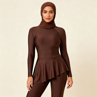 Traje de baño Burkini de 3 piezas unisex musulmán de talla grande cubierta completa traje de baño modesto con hiyab de secado rápido Anti-Uv UPF50 +