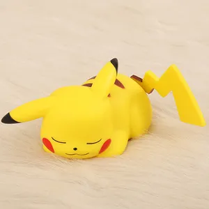 Figuras pokemon pikachu de enfeite, bonecos de brinquedo anime squirtle charmander, luz elétrica, presentes de aniversário para crianças