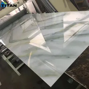 3D Design Pvc Wall Panel Artificial Marble Plastic Sheet With Uv
