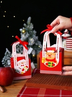 Boîtes à bonbons en gros, boîtes à bonbons de Noël imprimées créatives, boîtes à bonbons de Noël en forme de Père Noël rouge et d'élk, boîtes à bonbons de Noël pour la veille de Noël, boîtes à bonbons cadeaux