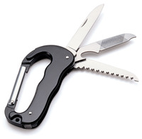 Couteau mousqueton de transport de tous les jours OEM Kit de survie EDC pour la randonnée et l'escalade Kit de survie de poche avec porte-clés en acier inoxydable