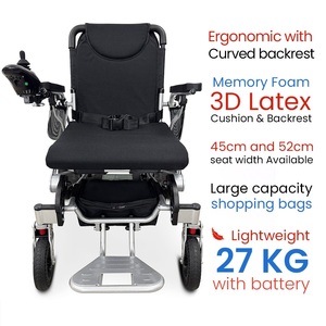 KSM-606P Top Portable Travel Electric Powerful Wheelchair With 350W * 2pcs Power Motor and Removable Lithium Battery Supplier - Product Image 2