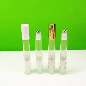 Tube à huile en plastique brillant à lèvres 6ml, couvercle torsadé avec rouleau métallique