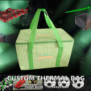 Logo personalizzato durevole 15L eco-friendly isolato pranzo borsa termica con chiusura a cerniera con motivo termico Non tessuto lettera - Product Image 2