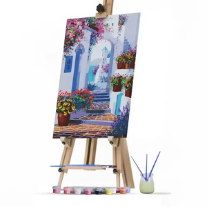 Kit de <span class=keywords><strong>peinture</strong></span> par numéros DIY personnalisé pour adultes, <span class=keywords><strong>peinture</strong></span> acrylique sur toile, paysage, fleurs, dessin animé, décoration murale, écologique - Product Image 5