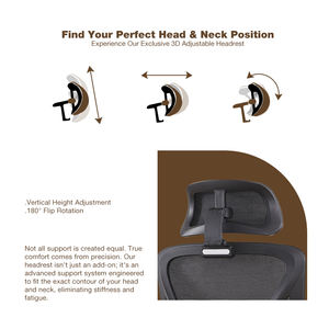 Silla de Oficina Ejecutiva Ergonómica de Malla <span class=keywords><strong>ADINO</strong></span> Serie M18 con Reposacabezas Ajustable - Diseño Moderno - Product Image 5