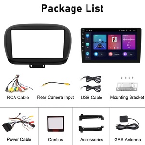 Autoradio Podofo 9 ''Android 13 pour <span class=keywords><strong>Fiat</strong></span> <span class=keywords><strong>500X</strong></span> 2014-2020 CarPlay Android Auto GPS WiFi BT FM RDS Fascia Panel OEM Factory - Product Image 6