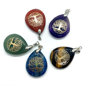 Set <span class=keywords><strong>di</strong></span> Cristalli Naturali Chakra, Pietre Grezze per <span class=keywords><strong>Meditazione</strong></span> e Guarigione, Ciondolo Albero della Vita per Yoga - Product Image 1