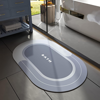 Tapis de bain antidérapant de haute qualité avec envers en caoutchouc fin, tapis de salle de bain absorbant et à séchage rapide pour le sol de la salle de bain