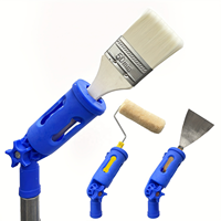 Prolongateur de pinceau multi-angles avec tête rotative et raclette, support de perche télescopique pour la peinture des murs, des plafonds et des coins