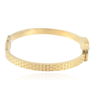 Women's Gold Tone Crystal <b>Bangle</b> <b>Bracelet</b> With Rhinestone Inlay Everyday Wear Jewelry 13012 - Product Image 5