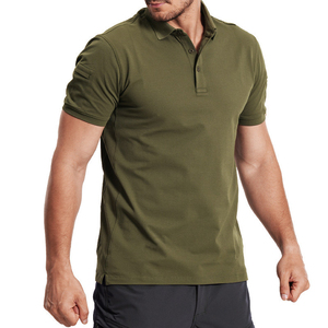 Polo à manches courtes SF32 pour homme, kaki, décontracté, respirant, personnalisable en vert kaki et noir - Product Image 5
