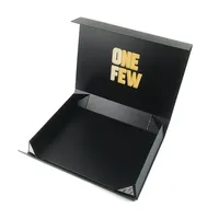 Coffrets cadeaux en papier avec Logo personnalisé, 10 pièces, emballage en carton repliable avec fermeture magnétique, boîte plate noire