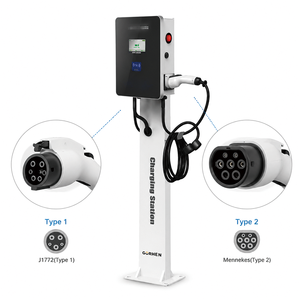 Estación de Carga para Vehículos Eléctricos (VE) de CA, Montada en el Suelo, 3.5kW-22kW, con Pantalla Táctil y Control RFID, para Uso Doméstico y Comercial - Product Image 2