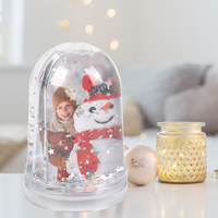 Noël bricolage liquide cadre Photo en plastique clair boule à neige flottant eau paillettes cadre Photo