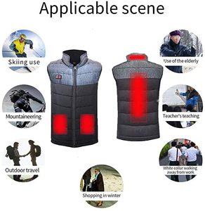 <span class=keywords><strong>Gilet</strong></span> <span class=keywords><strong>chauffant</strong></span> d'hiver décontracté pour homme et femme, coupe-vent, avec fermeture éclair, 3 températures réglables, lavable, <span class=keywords><strong>batterie</strong></span> non <span class=keywords><strong>incluse</strong></span> - Product Image 4