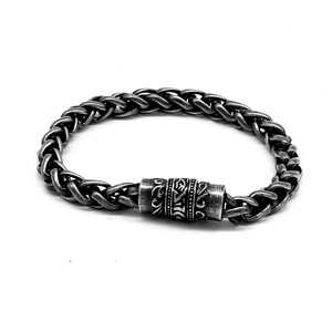 Yunnique – Bracelet en argent tibétain unisexe, fermoir magnétique, motif floral, bijoux - Product Image 1