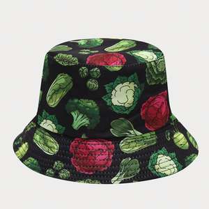 Nouvelle Collection Printemps-Été 2025 – Chapeau Bob Réversible Imprimé Floral Légumes Tendance pour Femme et Homme – Protection Solaire Extérieure - Product Image 4