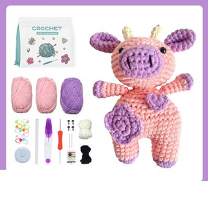 Kit de Hilos para Tejer <span class=keywords><strong>a</strong></span> Crochet para Principiantes, Kit Completo de Materiales Textiles con Temática Animal - Product Image 4