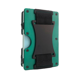 Rfid Blocking Slim Wallet with Cash Strap <strong>Mens</strong> Wallet Hinge Style L Aluminum Alloy Credit <strong>Cardholder</strong> - Product Image 1