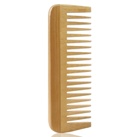 Peine de bambú de alta calidad, cepillo antiestático para desgomado, cabello rizado Natural, cabello seco para mujeres
