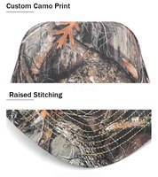 Casquettes de golf imperméables en PVC avec logo personnalisé découpé au laser, perforées, 5 panneaux, camouflage de chasse en forêt, résistantes à l'eau