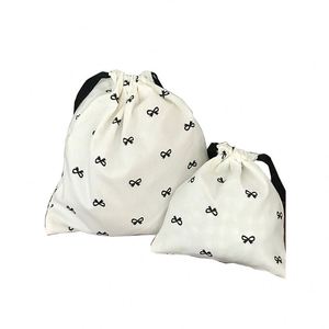 Biodegradable Butterfly Pattern Cotton Canvas <b>Pouch</b> Natural Color Cotton Muslin <b>Drawstring</b> <b>Pouch</b> With Cotton String - Product Image 1