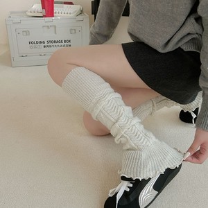 Nouveaux chauffe-jambes en tricot torsadé pour femmes, bord à volants, doux, extensibles, mi-mollet, pour usage quotidien, légers, confortables, chauffe-jambes tendance pour l'hiver - Product Image 5