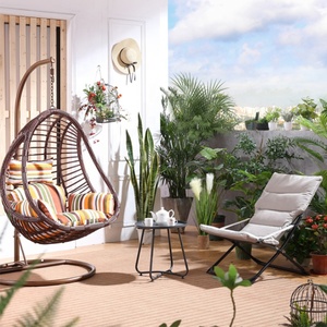 Sillón Columpio Doble de Ratán para Exteriores con Energía Solar, Silla Colgante de Ratán de Lujo Ligero para Jardín y Villa - Product Image 4