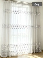 Tissu de rideau transparent brodé, broderie en relief 3D, vente en gros, ignifuge, taille personnalisée pour projets hôteliers