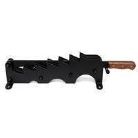 Diviseur à viande en fer noir à dents, avec manche en bois, pour boucherie et cuisine