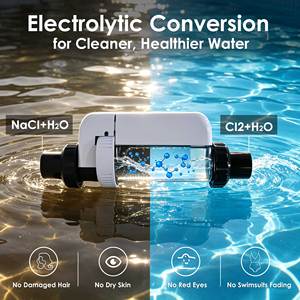 Générateur de <span class=keywords><strong>chlore</strong></span> au <span class=keywords><strong>sel</strong></span> pour piscines, contrôle intelligent par application, cellule en titane autonettoyante, système à écran tactile LED, jusqu'à 40 000 gallons - Product Image 2