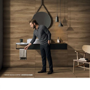 Azulejos de Porcelana con Aspecto de Madera Natural de 60x120cm y 10mm de Grosor, Colección para Pisos y Paredes, para Diseño de Interiores de Dormitorios de Hotel - Product Image 5