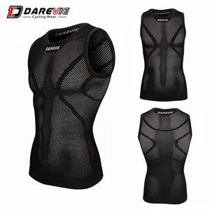 DAREVIE Private Label Custom Breathable Sleeveless Layer White Black Sublimation Print Quick Dry Bike Shirt Cycling Base Layer