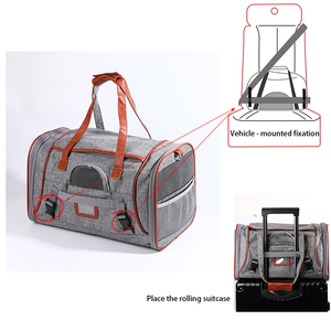 Vente en gros de petit sac de transport <span class=keywords><strong>portable</strong></span> transparent pour animaux de compagnie sac à dos pliable extérieur respirant pour chien avec fermeture éclair chat de voyage à la mode - Product Image 4