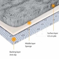Tapis de chambre à coucher rembourré, grand Logo imprimé, poils Shaggy, couleur bleu Royal, tapis chinois et tapis personnalisés