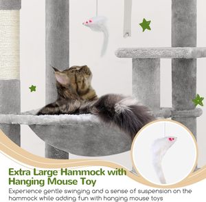 Globlazer Heavy Duty 70 Inch Sturdy Extra Large <span class=keywords><strong>Cat</strong></span> Tree Indoor Cats Scratching Post Hammock <span class=keywords><strong>Cat</strong></span> Condo Adult Kitten. - Product Image 3